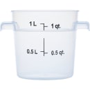Carlisle 1 qt Round Storage Container - Clear (1096130) thumbnail 3
