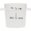 Carlisle 1 qt Round Storage Container - White (1097102) thumbnail 3