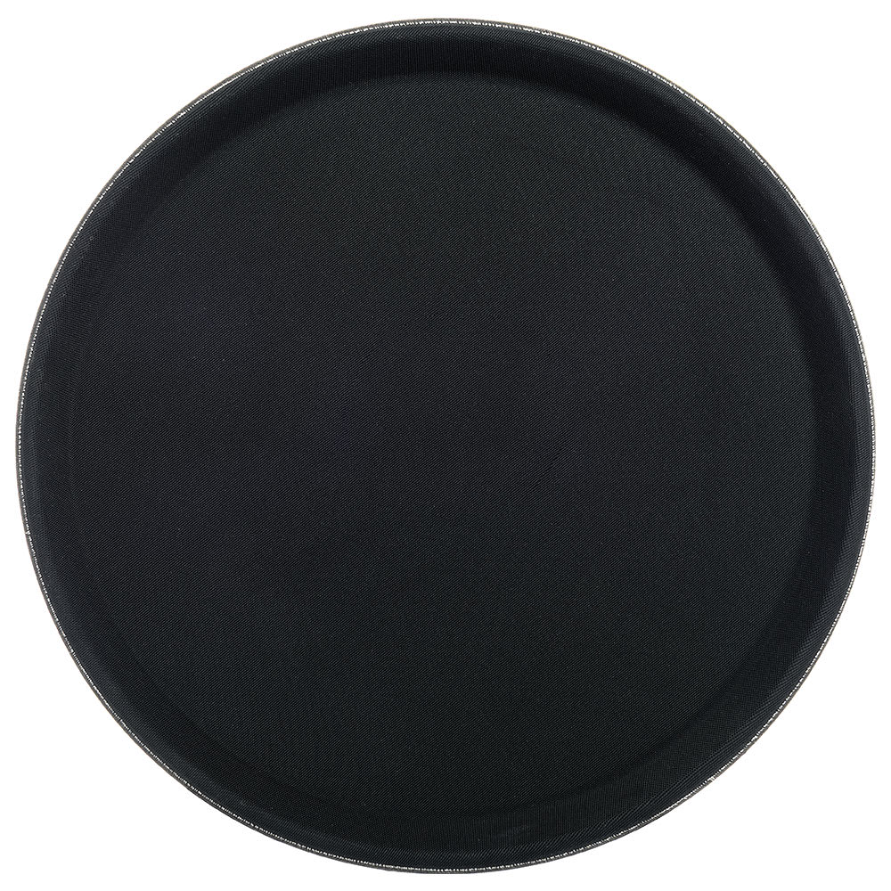 Carlisle 11 1/4" Round Serving Tray - Rubber Liner, Black (1100GL004)