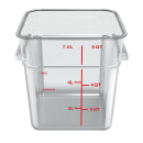 Carlisle 8 qt Square Food Storage Container - Polycarbonate, Clear (1195307) thumbnail 2