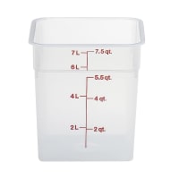 Carlisle 8 qt Square Food Storage Container - Polycarbonate, Clear (1195307) thumbnail 3