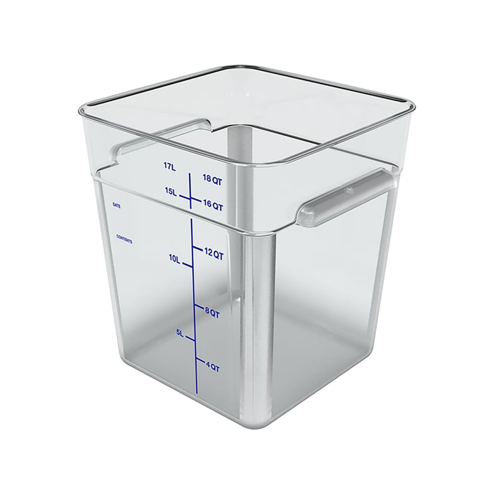 Carlisle 18 qt Square Food Storage Container - Polycarbonate, Clear (11955AF07)