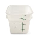 Carlisle 4 qt Square Food Storage Container - Polyethylene, White (11961PE02) thumbnail 2