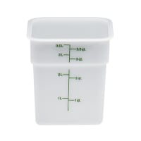 Carlisle 4 qt Square Food Storage Container - Polyethylene, White (11961PE02) thumbnail 8