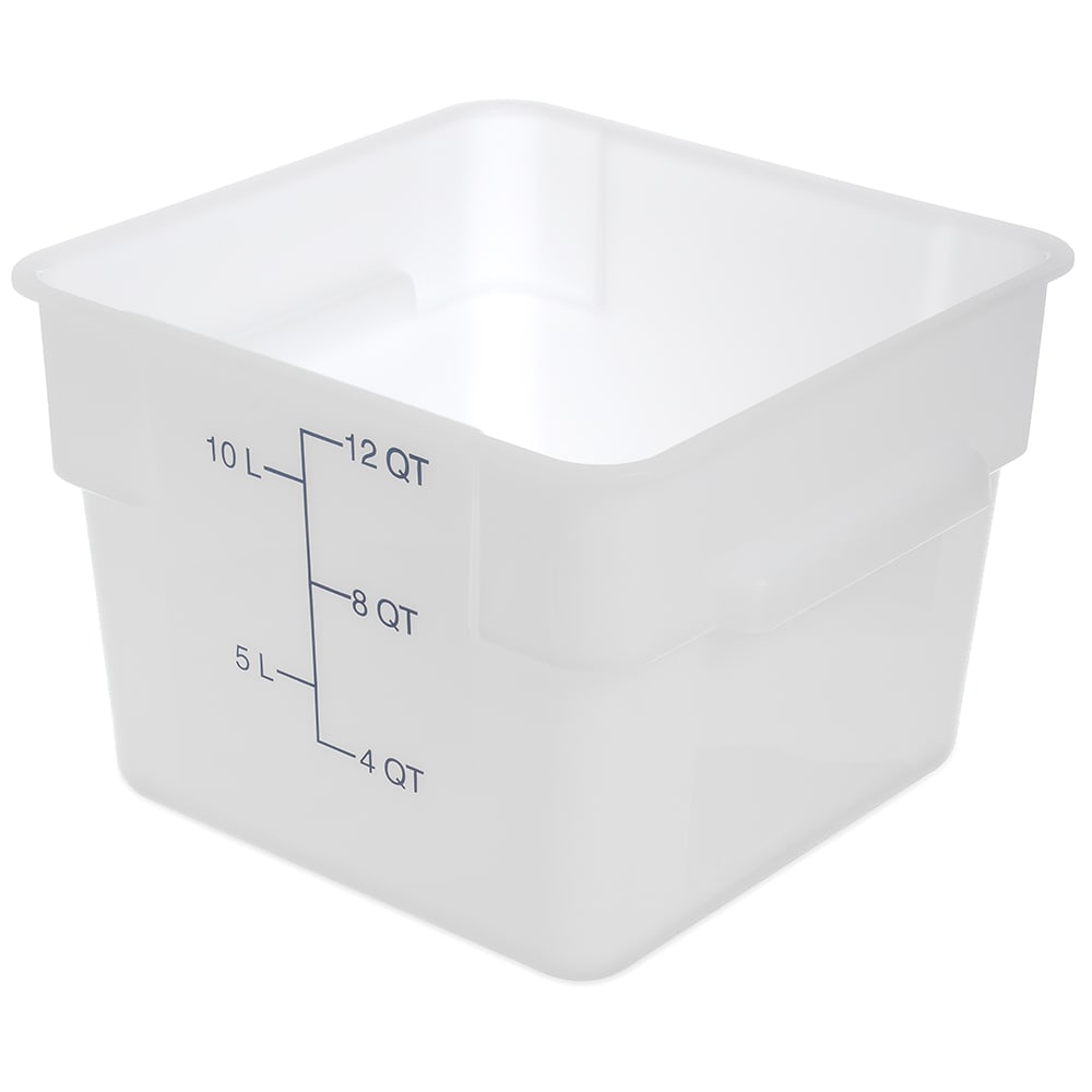 Carlisle 12 qt Square Food Storage Container - Polyethylene, White (11964PE02)