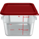 Carlisle Lid for 6 to 8 qt Squares Square Food Storage Containers - Polyethylene, Red (1197105) thumbnail 3