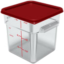 Carlisle Lid for 6 to 8 qt Squares Square Food Storage Containers - Polyethylene, Red (1197105) thumbnail 4