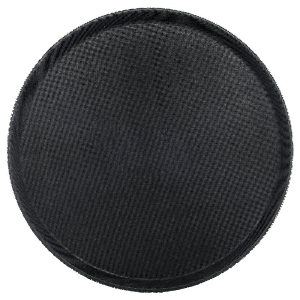 Carlisle 16 7/16" Round Serving Tray - Rubber Liner, Black (1600GL004)