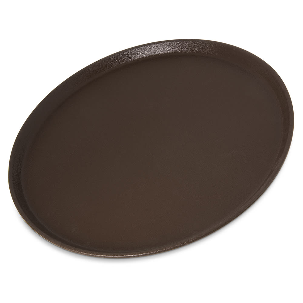 Carlisle 16" Round Griptite™ 2 Serving Tray - Fiberglass, Brown (1600GR2076)