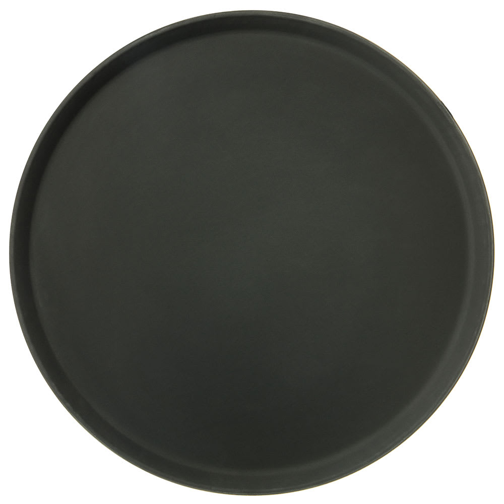 Carlisle 16" Round Serving Tray - Fiberglass, Black (1600GR2004)
