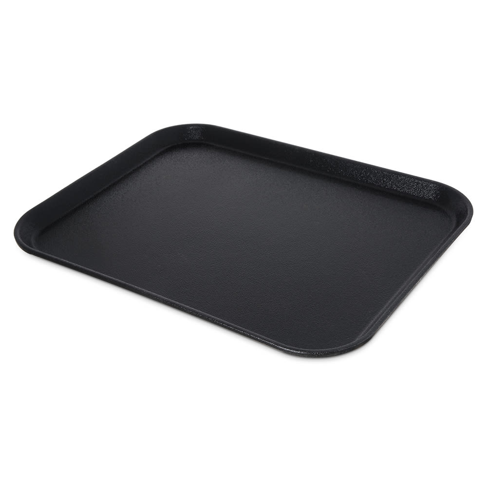 Carlisle Rectangular Griptite™ 2 Serving Tray - 18" x 14", Fiberglass, Black (1814GR2004)