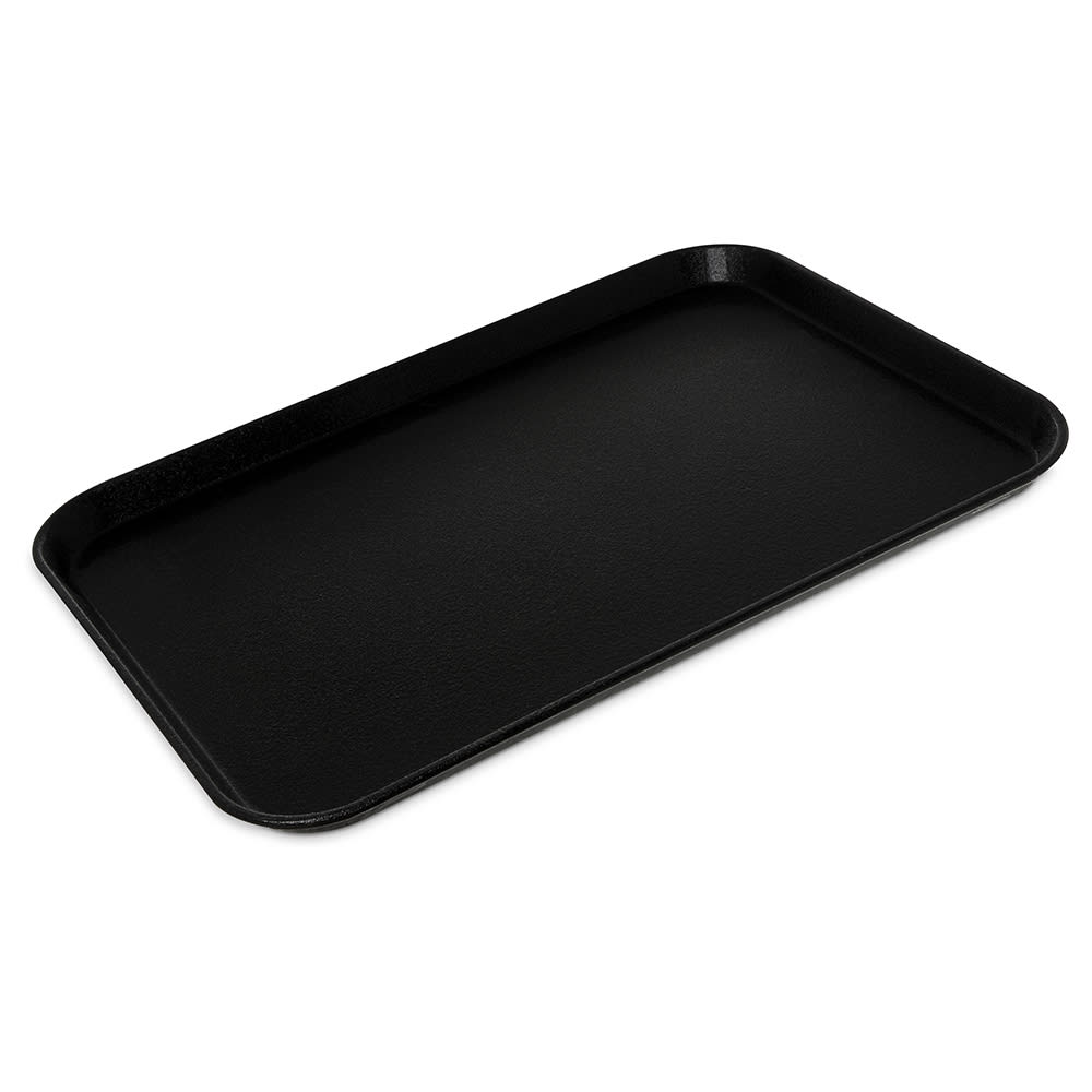 Carlisle Rectangular Griptite™ 2 Serving Tray - 22" x 16", Fiberglass, Black (2216GR2Q004)