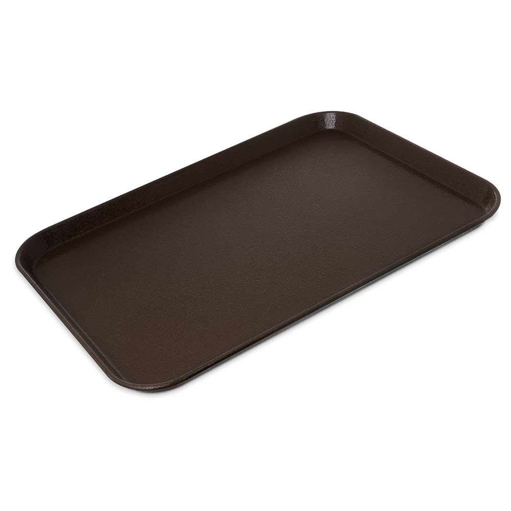 Carlisle Rectangular Griptite™ 2 Serving Tray - 22" x 16", Fiberglass, Brown (2216GR2Q076)