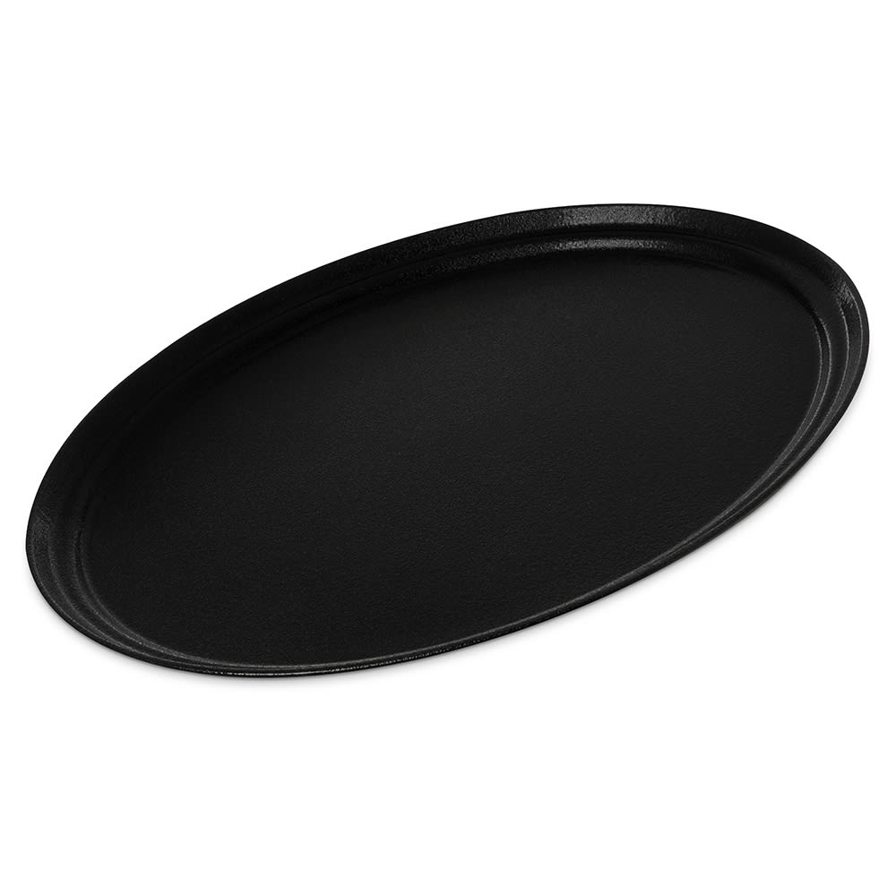 Carlisle Oval Griptite™ 2 Serving Tray - 24" x 19", Fiberglass, Black (2500GR2004)