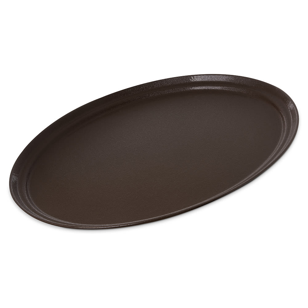 Carlisle Oval Griptite™ 2 Serving Tray - 24" x 19", Fiberglass, Brown (2500GR2076)