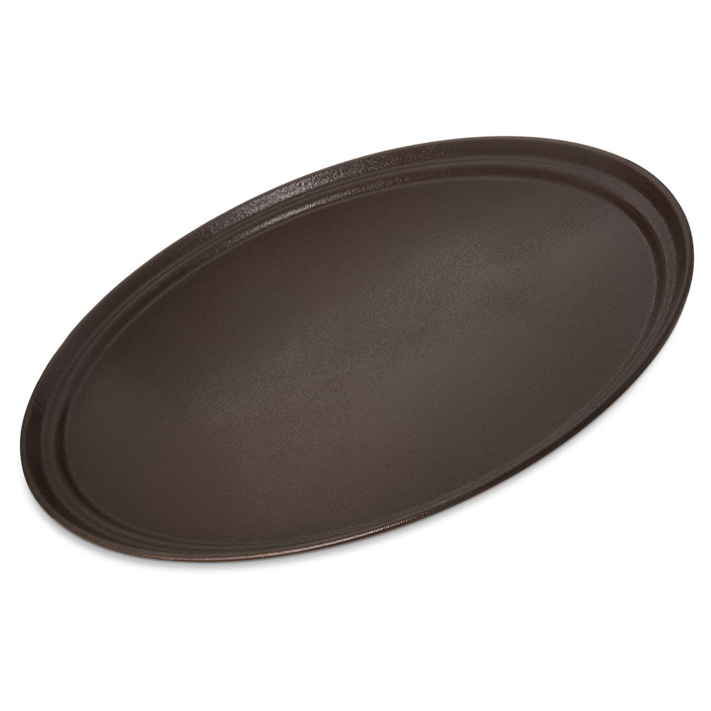 Carlisle Oval Griptite™ 2 Serving Tray - 27" x 22", Fiberglass, Brown (2700GR2076)