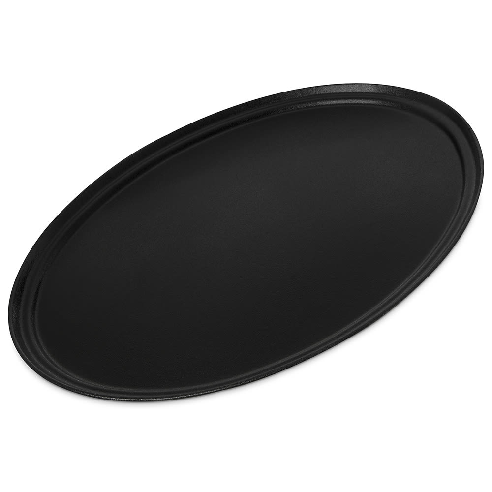Carlisle Oval Griptite™ 2 Serving Tray - 31" x 24", Fiberglass, Black (3100GR2004)