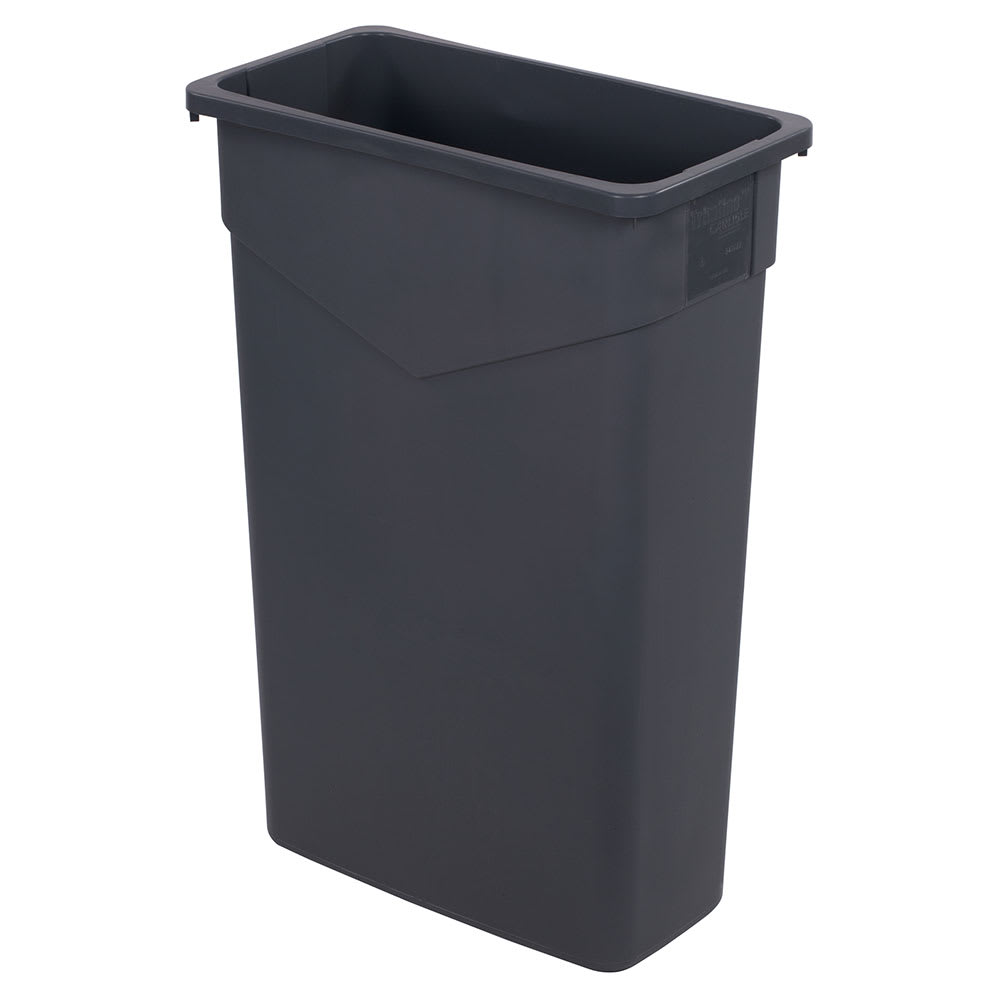 Carlisle 23 gallon Commercial Trash Can - Plastic, Rectangular, Built-in Handles, Gray (34202323)
