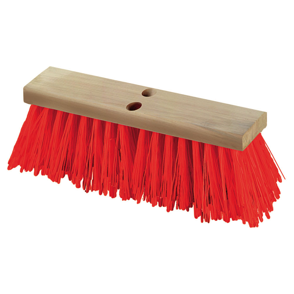 Carlisle 16" Street Sweep - Heavy, Hardwood Block, 5 1/8" Orange Poly Bristles (36111624)