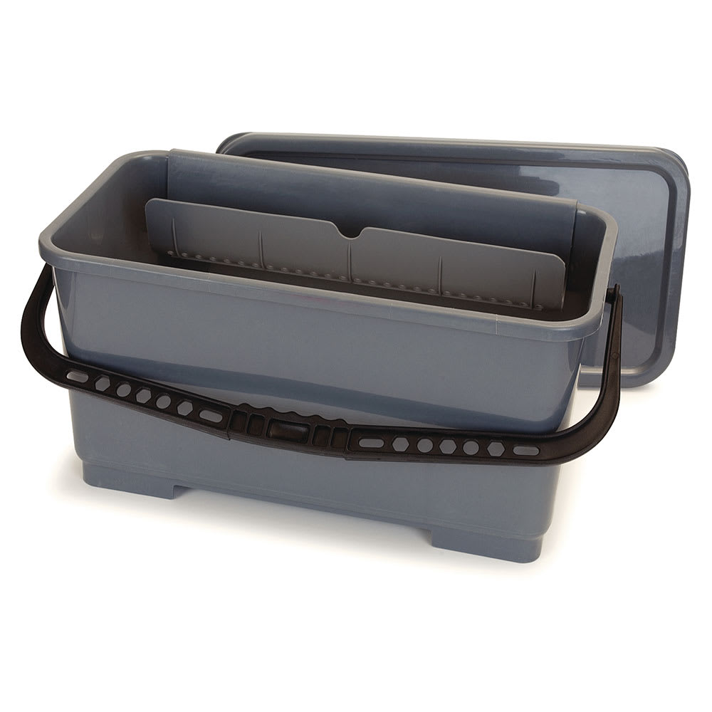 Carlisle 6 gal Microfiber Squeegee Bucket - Polypropylene, Gray (363301923)