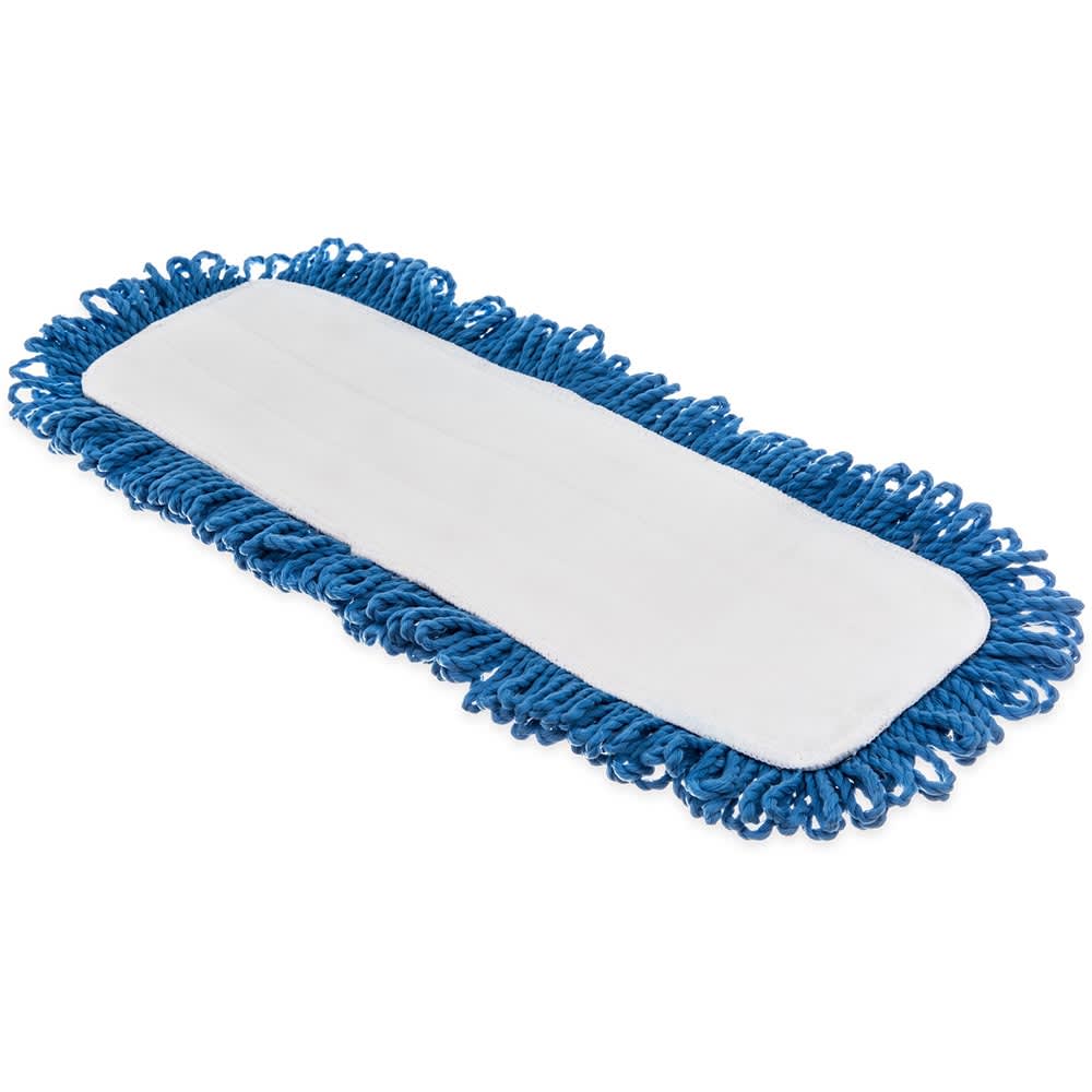 Carlisle 18" Dry Mop Pad - Electrostatic, Looped Fringe, Blue (363311814)