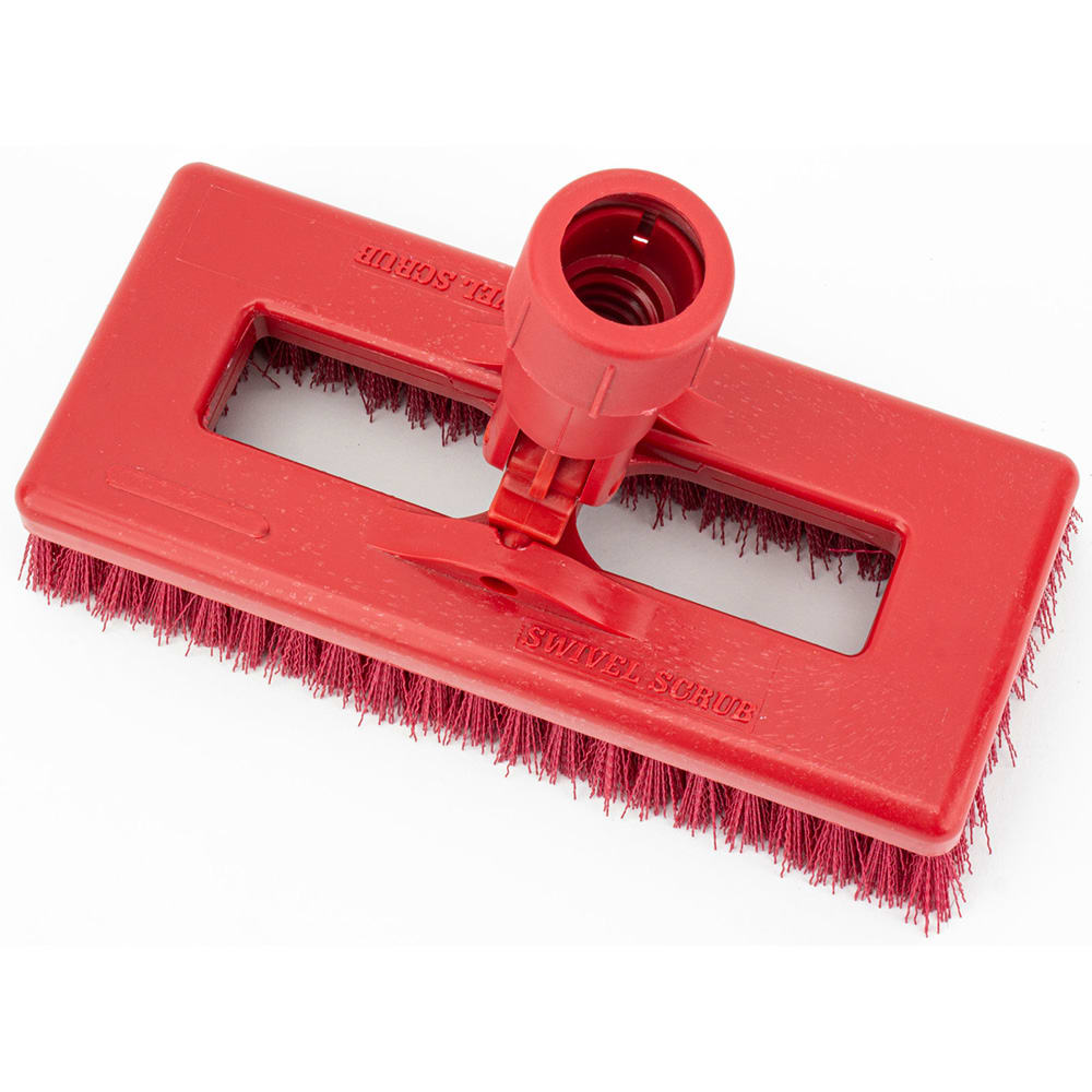 Carlisle 8" Swivel Scrub® Floor Brush Head Only w/ Red Poly Bristles (3638831EC05)