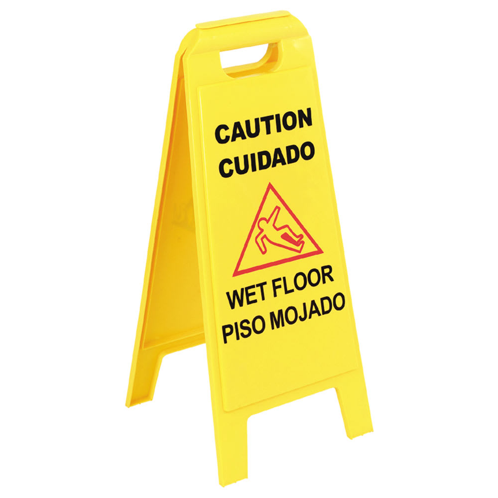 Carlisle Wet Floor Safety Sign - 11x25" 2 Sided, Yellow (3690000)