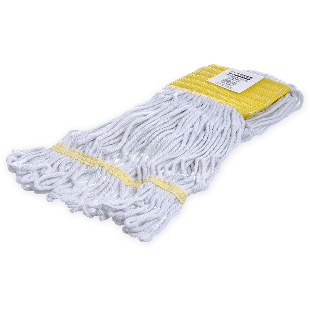 Carlisle Wet Mop Head - 4 Ply Cotton/Synthetic Blend Yarn, White/Yellow (369412B00)