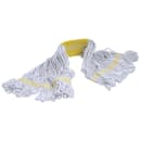 Carlisle Wet Mop Head - 4 Ply Cotton/Synthetic Blend Yarn, White/Yellow (369412B00) thumbnail 2