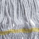Carlisle Wet Mop Head - 4 Ply Cotton/Synthetic Blend Yarn, White/Yellow (369412B00) thumbnail 3