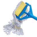 Carlisle Wet Mop Head - 4 Ply Cotton/Synthetic Blend Yarn, White/Yellow (369412B00) thumbnail 4