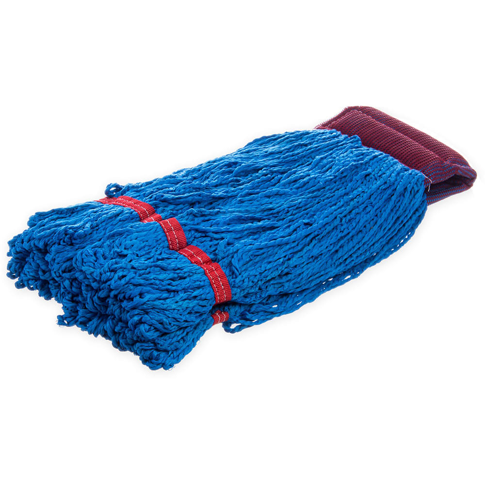 Carlisle Wet Mop Head - Looped End, Microfiber Yarn, White/Blue (36942014)