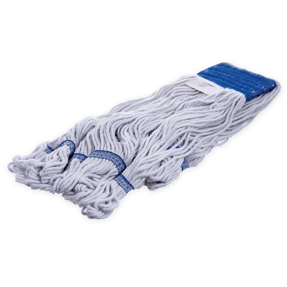 Carlisle Wet Mop Head - 4 Ply, Synthetic/Cotton Blend Yarn, White/Blue (36943000)