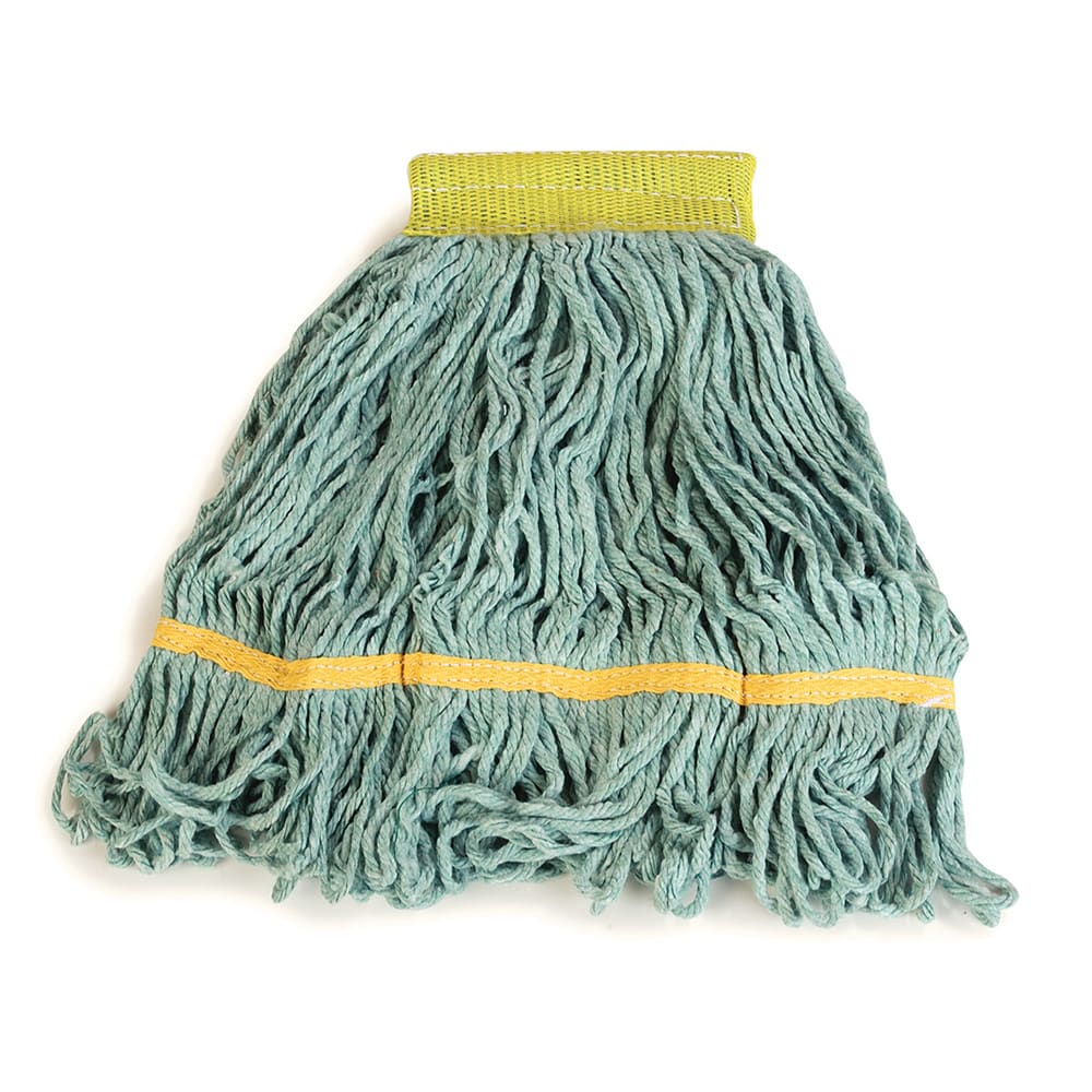 Carlisle Wet Mop Head - 4 Ply Synthetic/Cotton Yarn Blend, Green/Yellow (369472B09)