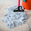 Carlisle Large Finishing Mop Head - 4 Ply Rayon/Cotton, Blue/White (369674B14) thumbnail 5