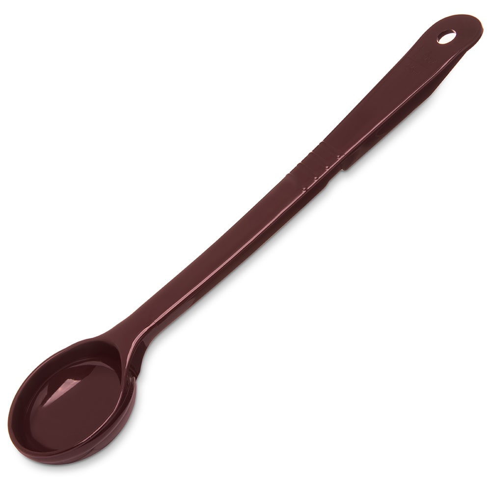 Carlisle 1 1/2 oz Solid Portion Spoon - Long Handle, Poly, Reddish-Brown (395801)