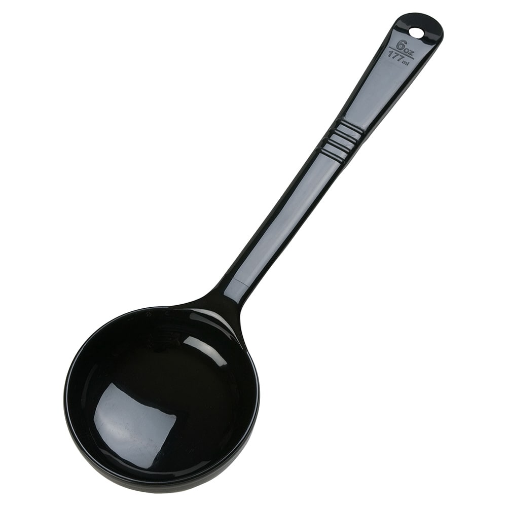 Carlisle 6 oz Solid Portion Spoon - Long Handle, Poly, Black (399003)