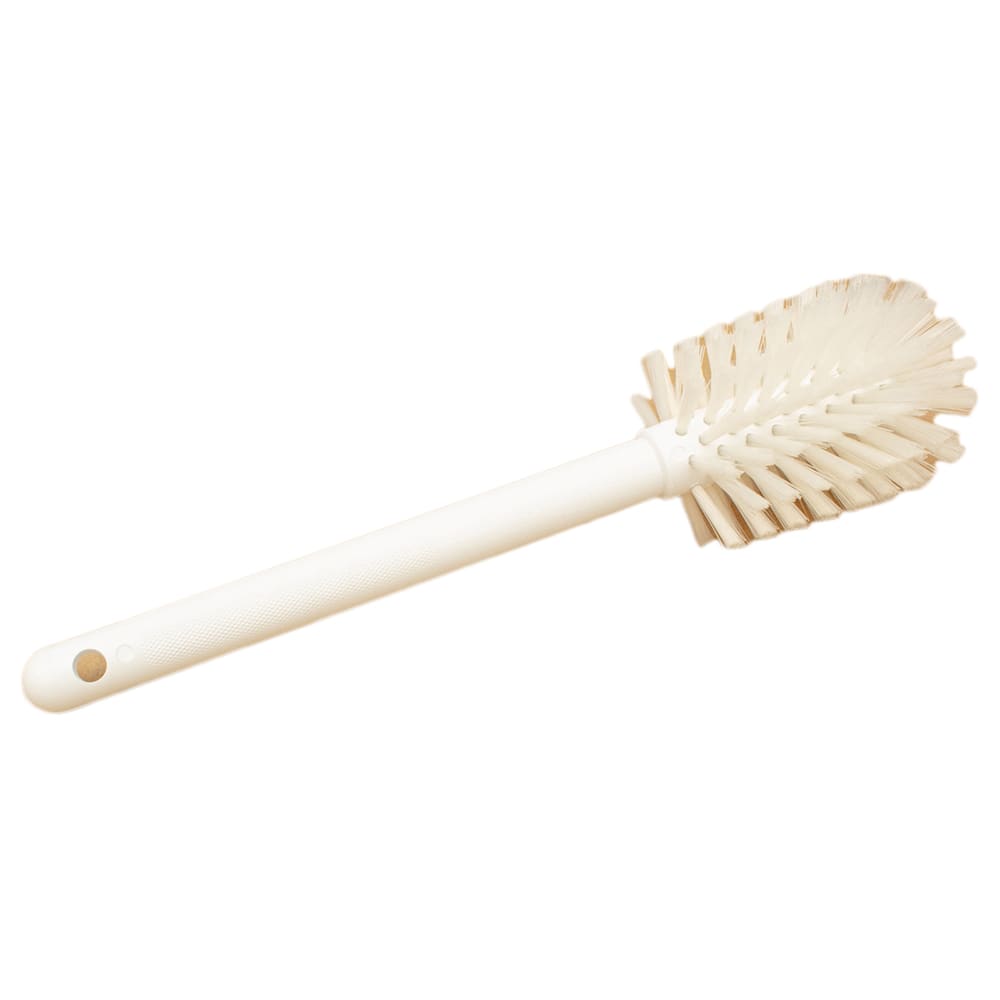 Carlisle 12" Pint Bottle Brush w/ White Poly Bristles - Plastic Handle, White (40000EC02)