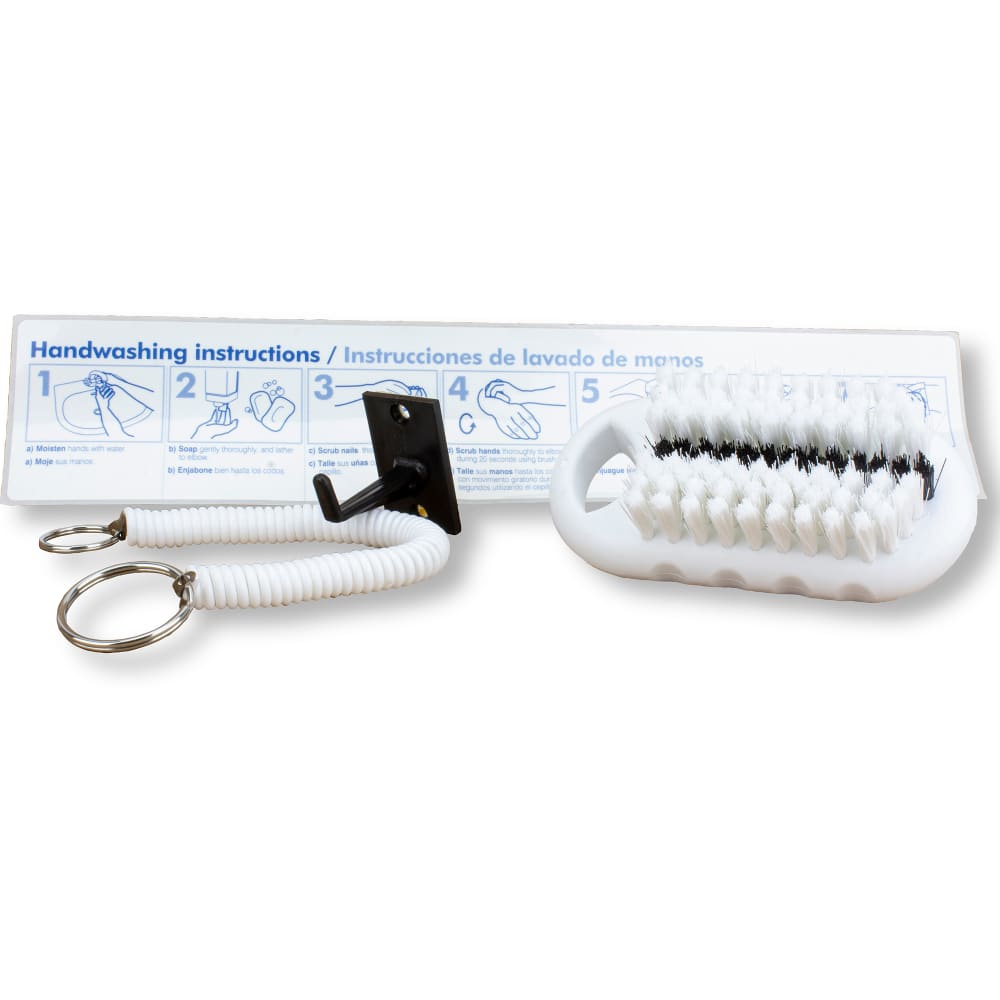 Carlisle 2 1/4" Hand & Nail Brush w/ Hanging Hook- Polyester, White (40021EC02)