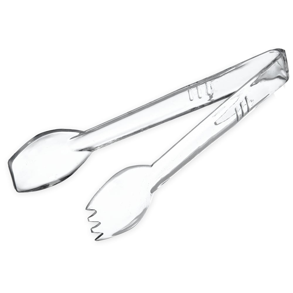 Carlisle 9"L Plastic Salad Tongs, Clear (400907)