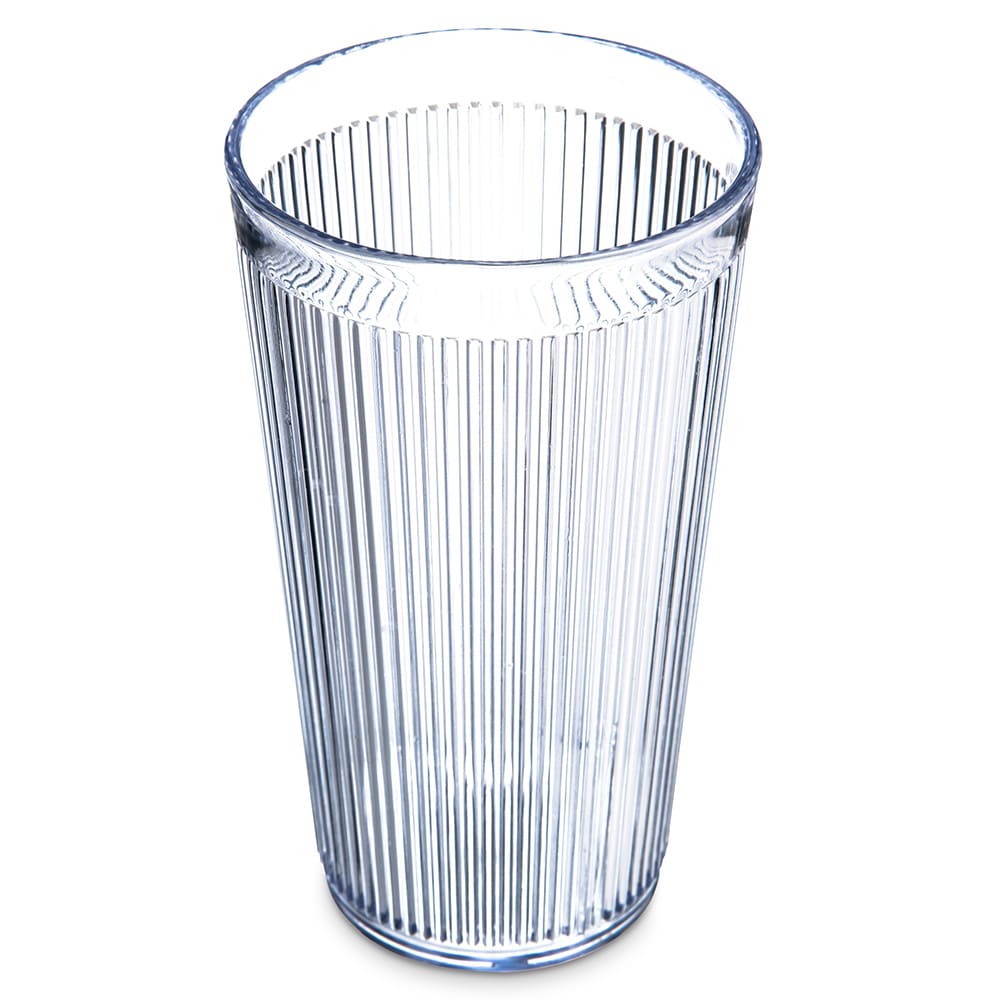 Carlisle 16 oz Clear Ribbed Plastic Tumbler (401607)
