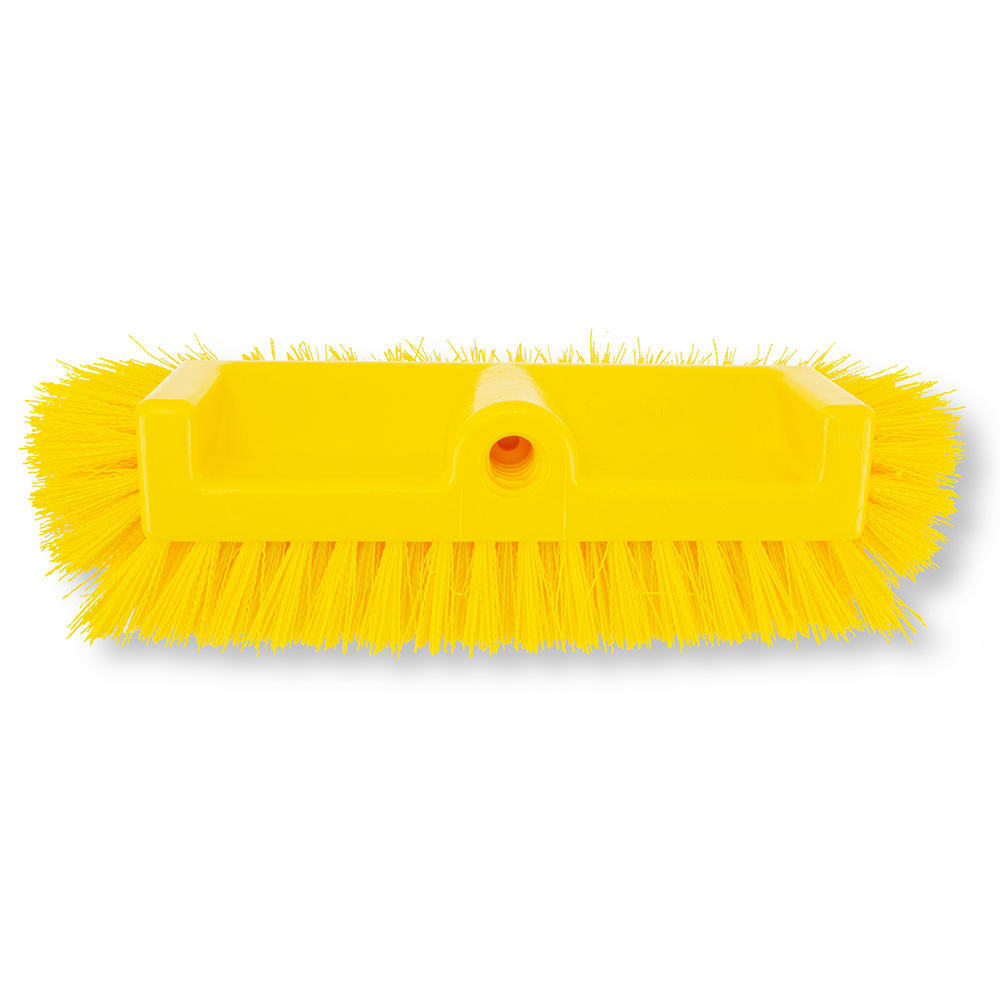 Carlisle 10" Floor Scrub Brush w/ Yellow Polyester Bristles (40422EC04)