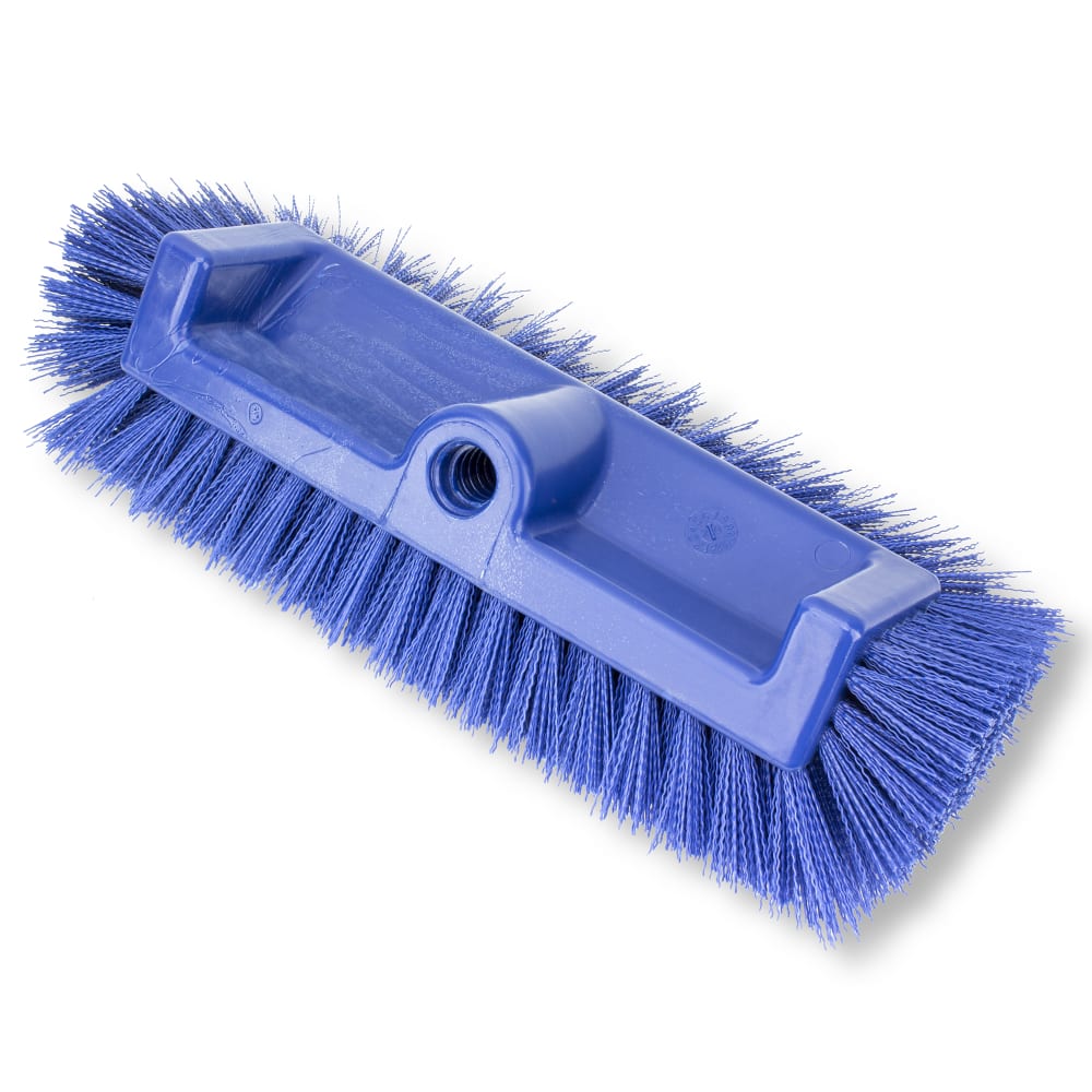 Carlisle 10" Dual Surface Floor Scrub Brush Head - Split Shape, Poly/Plastic, Blue (40422EC14)