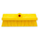 Carlisle 10" Dual Surface Floor Scrub Brush Head - Split Shape, Poly/Plastic, Yellow (40423EC04) thumbnail 3