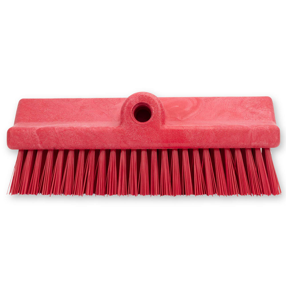 Carlisle 10" Floor Scrub Brush w/ Red Polyester Bristles (40423EC05)