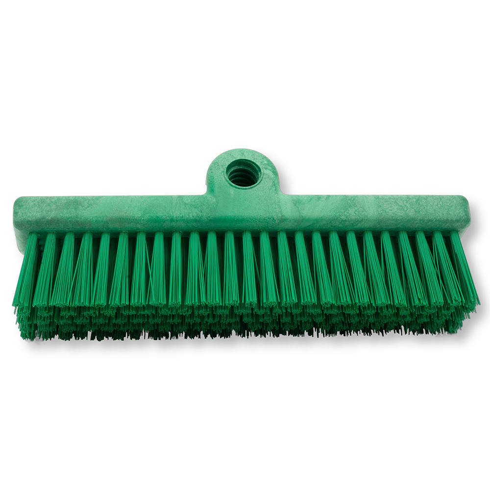 Carlisle 10" Dual Surface Floor Scrub Brush Head - Split Shape, Poly/Plastic, Green (40423EC09)