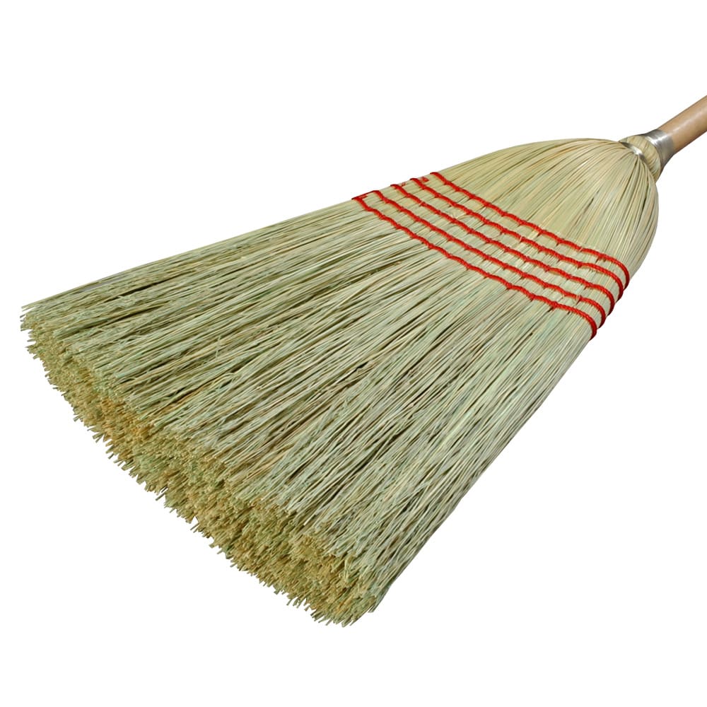 Carlisle 12" Janitor Corn Broom - 26# Fill, 56" Wood Handle (4063400)