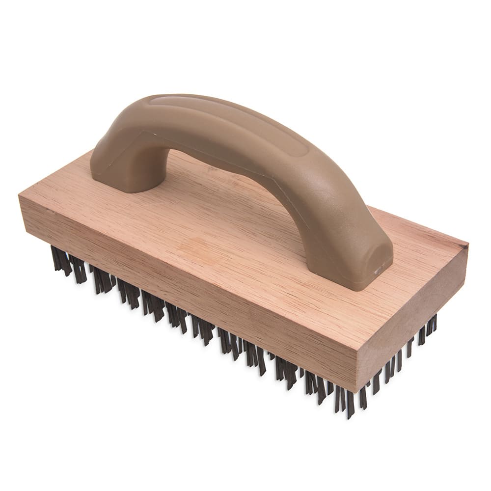 Carlisle 9 3/8" Butcher Block Brush - Steel/Hardwood (4067600)