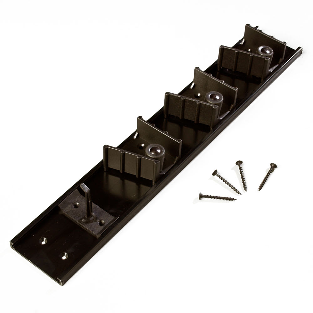 Carlisle Sparta Roll'N Grip Brush/Broom Rack, 18 in, w/ 1 Hook & 3 Holders (4073100)