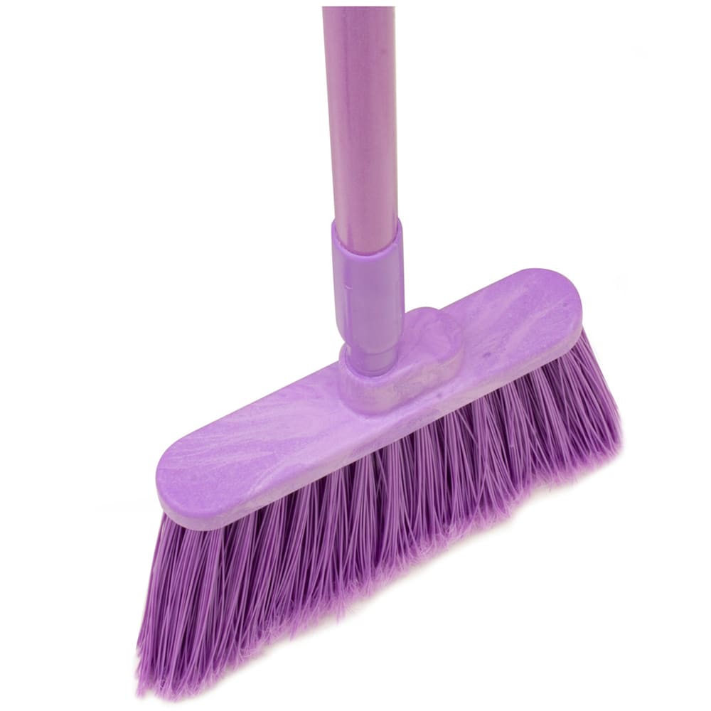 Carlisle 56"L Duo-Sweep® Lobby Broom w/ Angled Bristles & Fiberglass Handle, Purple (41082EC68)